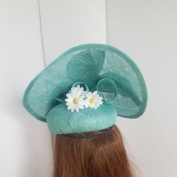 large aqua hat reverse side