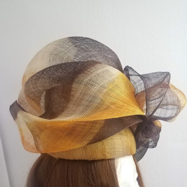 large brown tones freeform hat second side view
