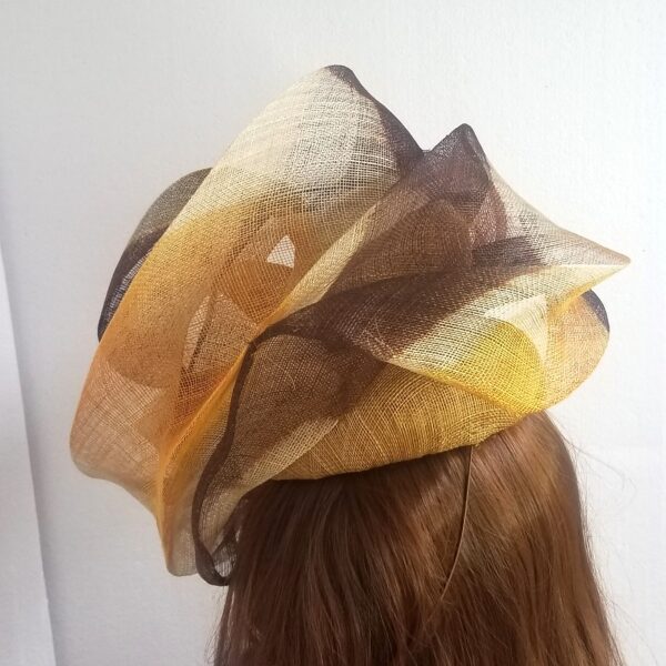 large brown tones freeform hat reverse view