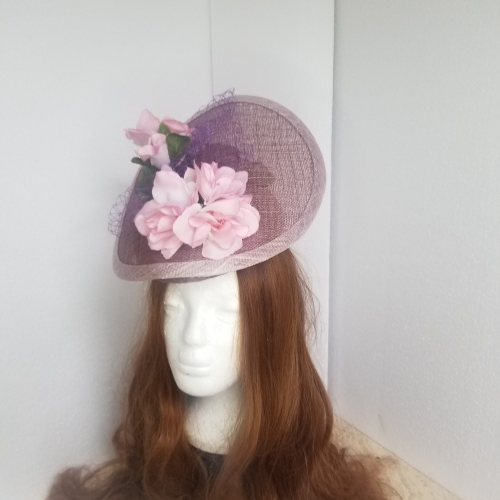 large lilac floral hat