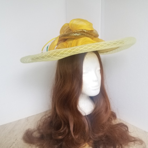 large yellow ascot hat