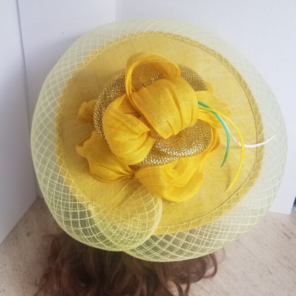 large yellow brimmed hat top view