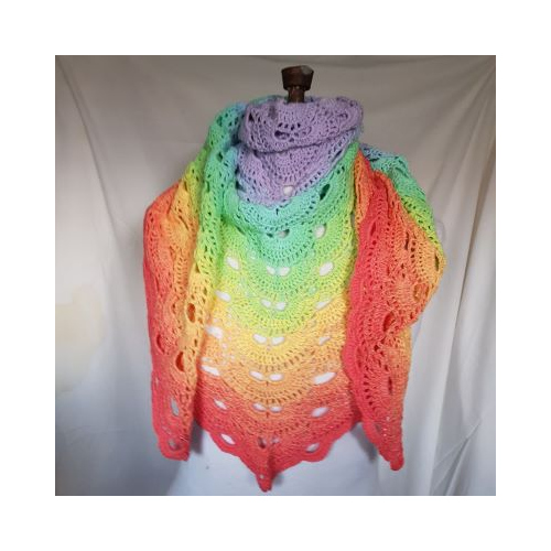 cotton shawl pale chakra colours