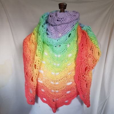 cotton shawl pale chakra colours