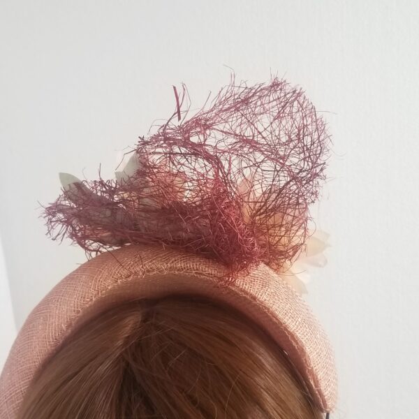 peony decorated head band reverse side