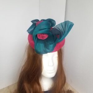 pink and aqua button hat