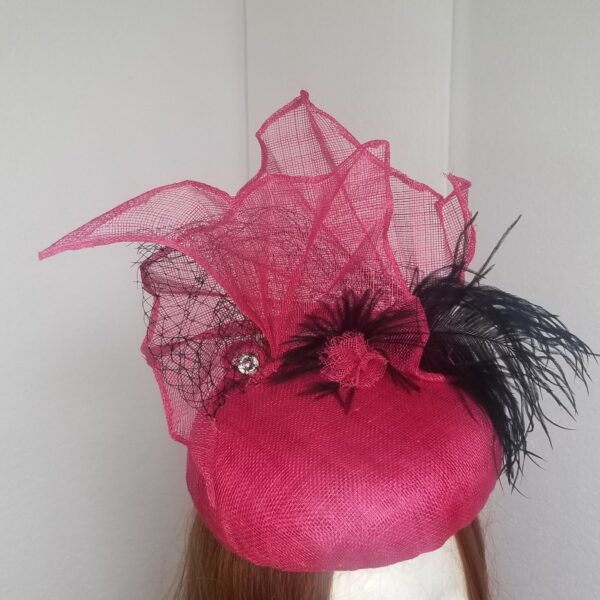 pink and black fan hat