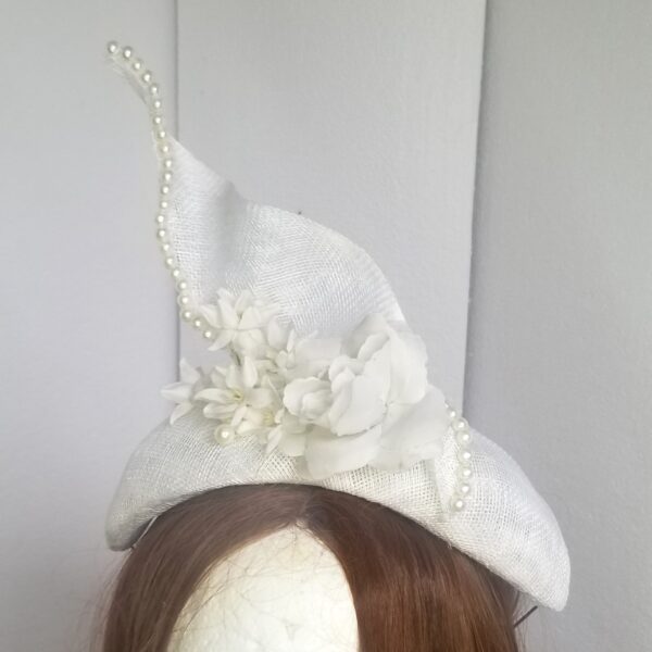white headband with pearls closer