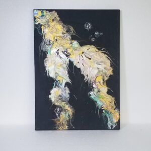 black background acrylic pour 1