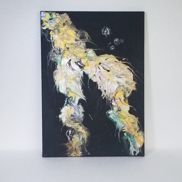 black background acrylic pour 1
