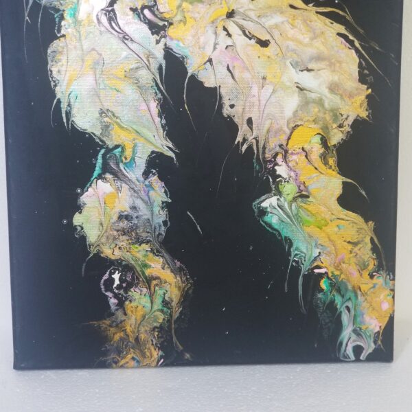 black acrylic pour 1 bottom