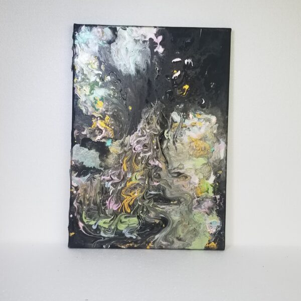 black background acrylic pour picture 2