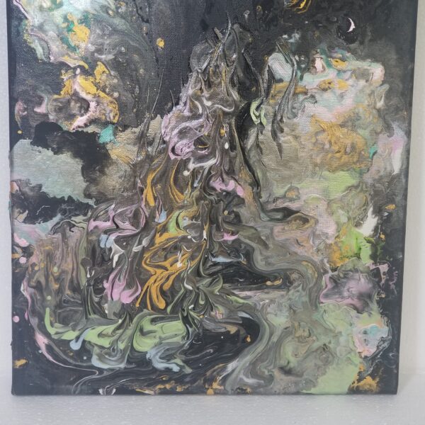 black background acrylic pour 2 bottom