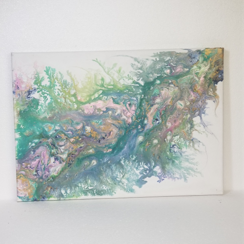coral effect acrylic pour 2