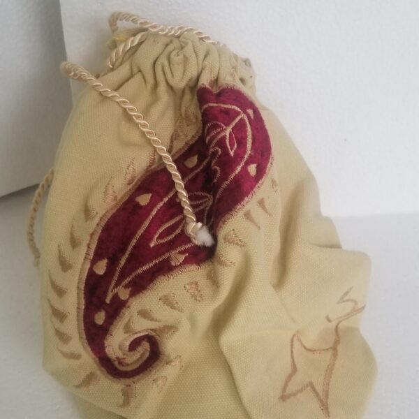 drawstring bag close up