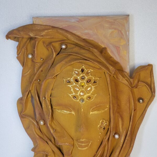 ochre face mixed media top section
