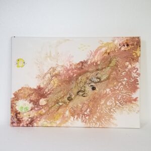 Fish and coral mixed media canvas