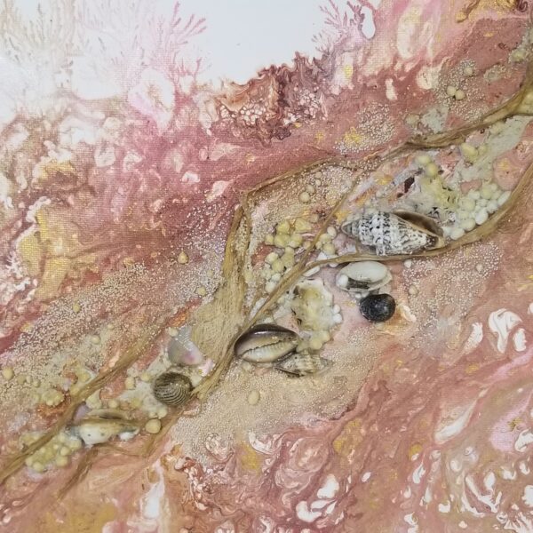 fish and coral mixed media centre