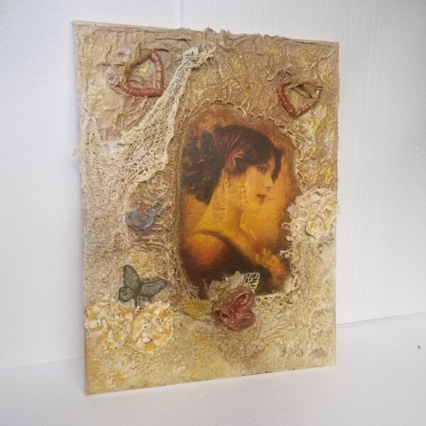 vintage lady mixed media