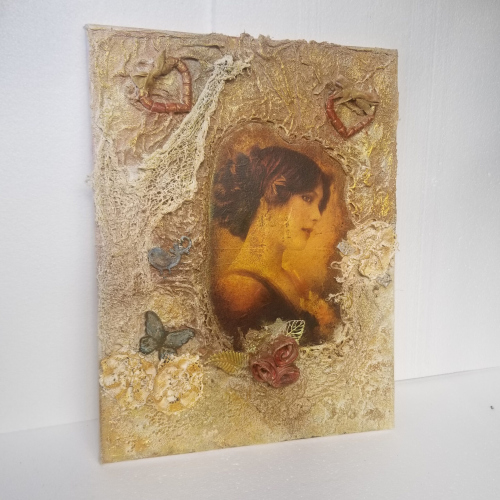 vintage lady mixed media