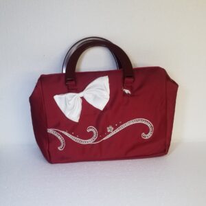 large red handbag