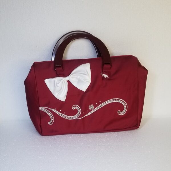 large red handbag