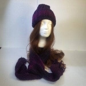 Beanie and long scarf set mauve