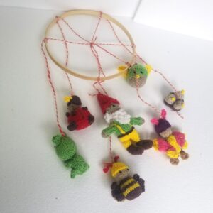 knitted critter mobile
