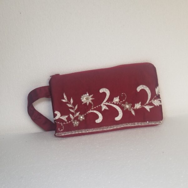 red satin clutch 3 closer
