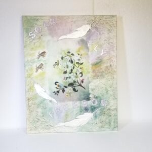 mixed media picture Soar with birds