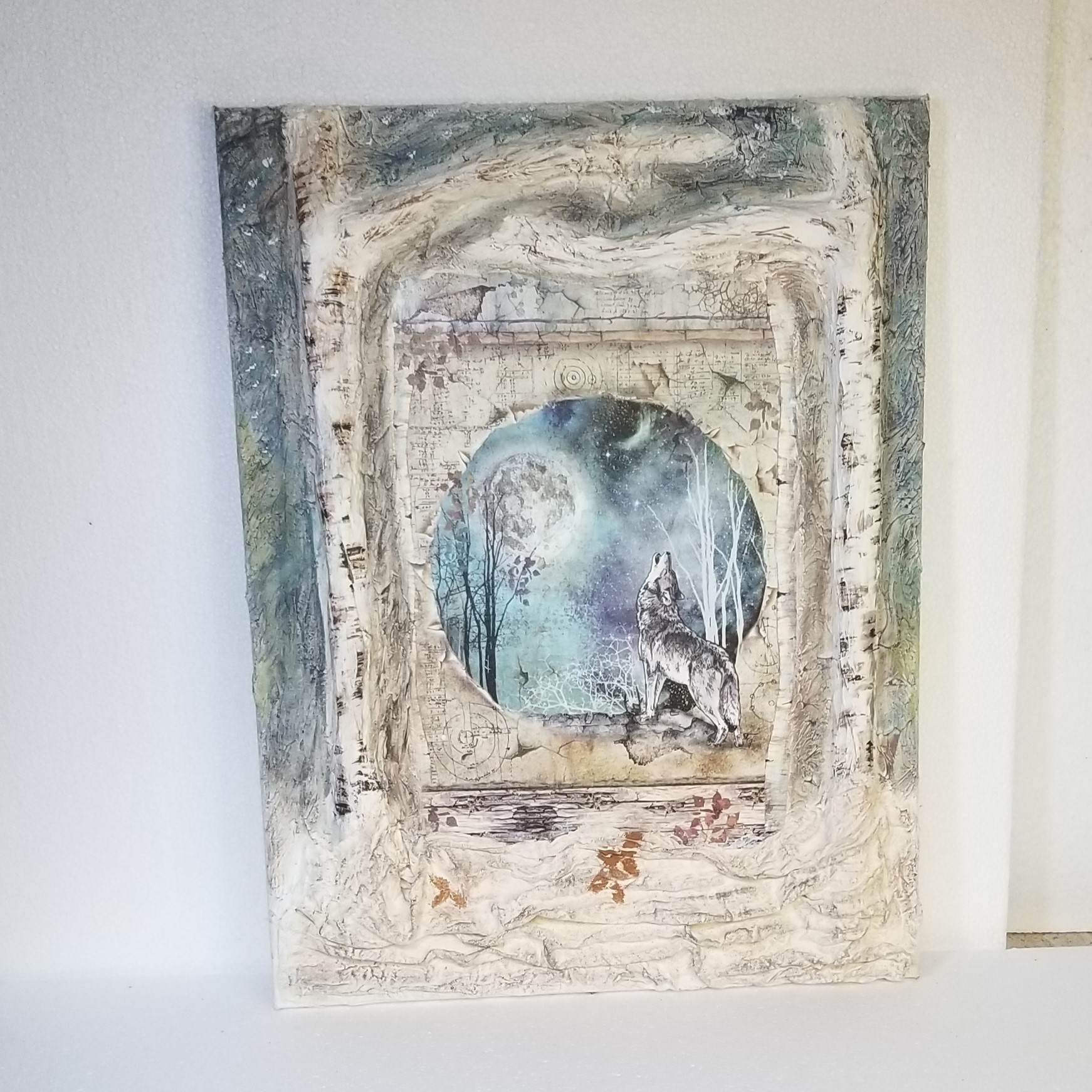 wolf mixed media picture