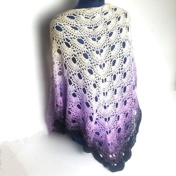 beige to purple shawl