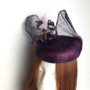 blackberry sinamay button hat