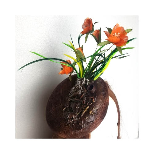 Brown sinamay powertex hat