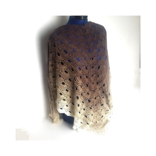 brown to cream shawl