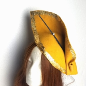 gold ochre felt hat