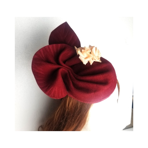 aubergine small felt hat