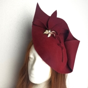 aubergine felt sculpted hat 2