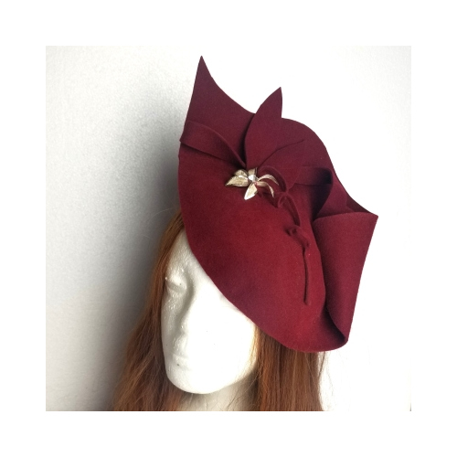 aubergine felt sculpted hat 2