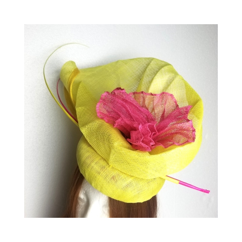 Yellow and Pink large hat