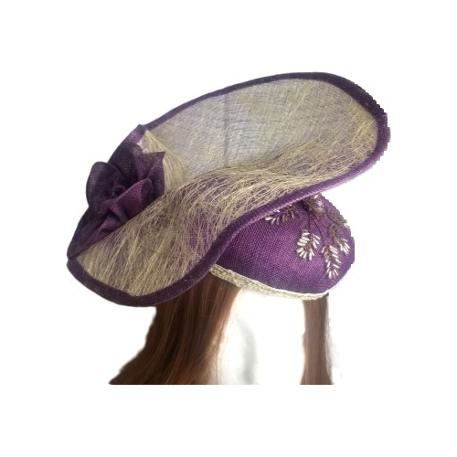 mauve and beige double hat 2