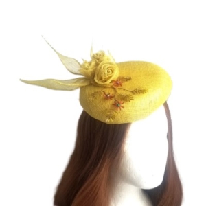yellow button hat