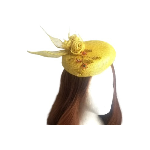 yellow button hat