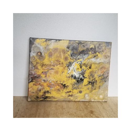 gold metallic acrylic pour 4
