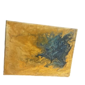 Dark and Light metallic acrylic pour