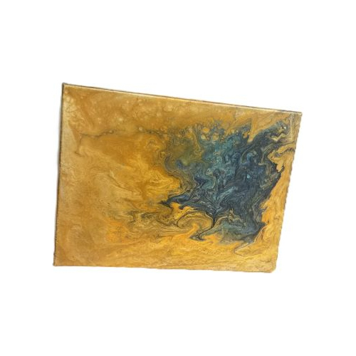 Dark and Light metallic acrylic pour