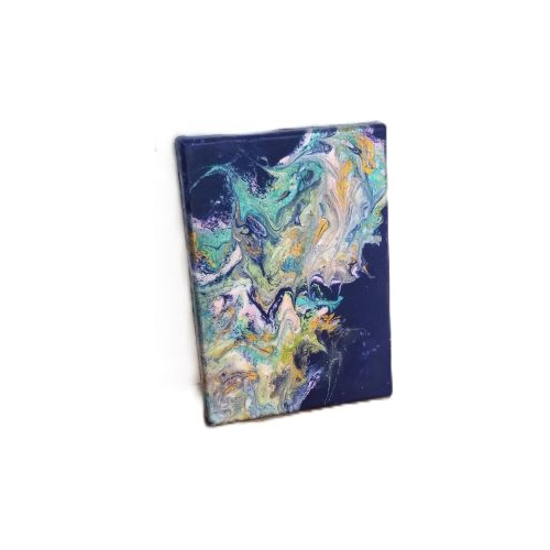 dark blue acrylic pour