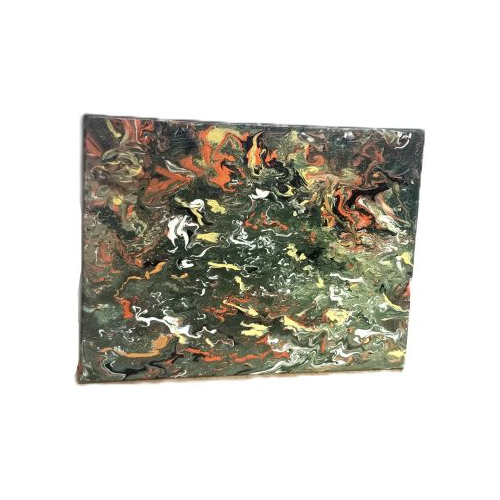 dark green multi coloured acrylic pour 1