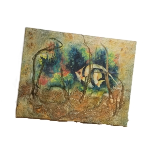 angel fish mixed media canvas