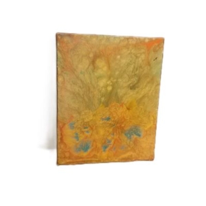 gold metallic acrylic pour canvas 2